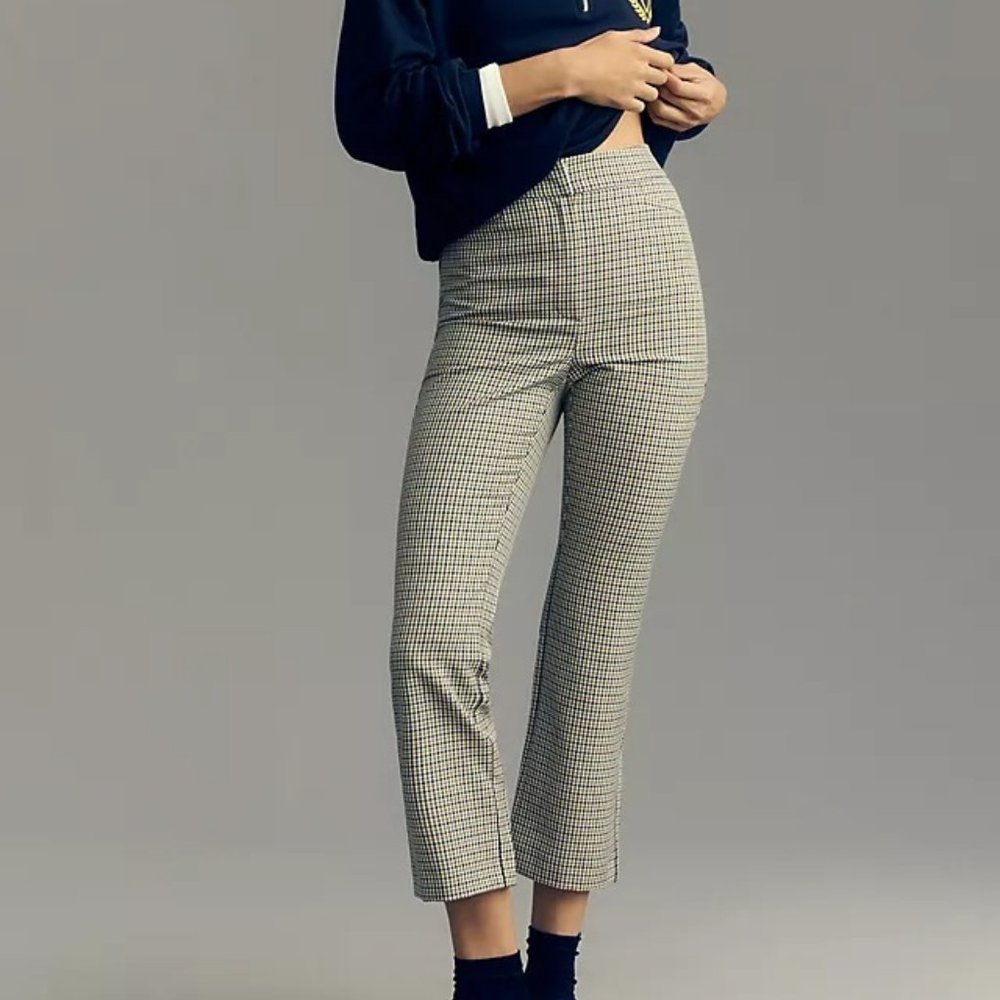 Anthropologie Maeve Plaid Crop Pants Size 14 NWT Office Polished Academic